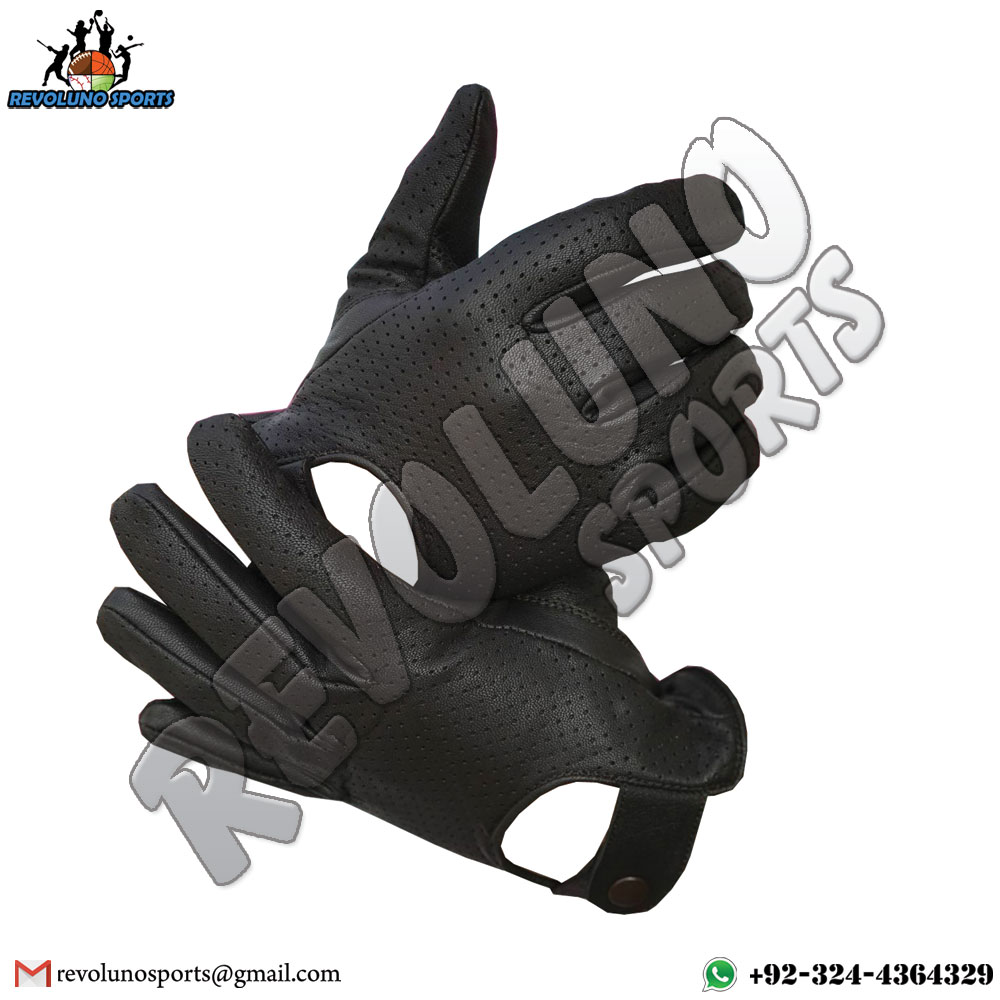 Warm Black Leather Driving Gloves