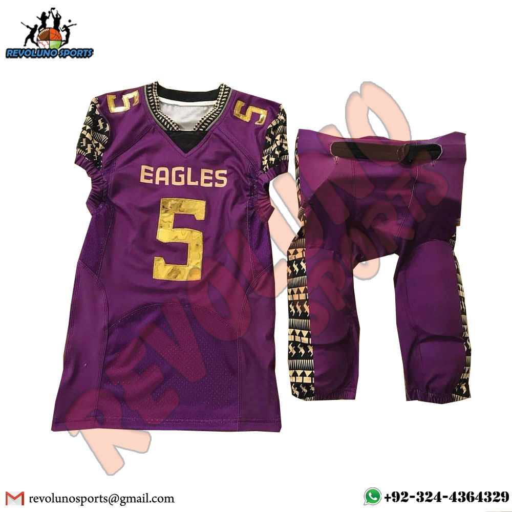 Chrome Number Purple American Football Uniform