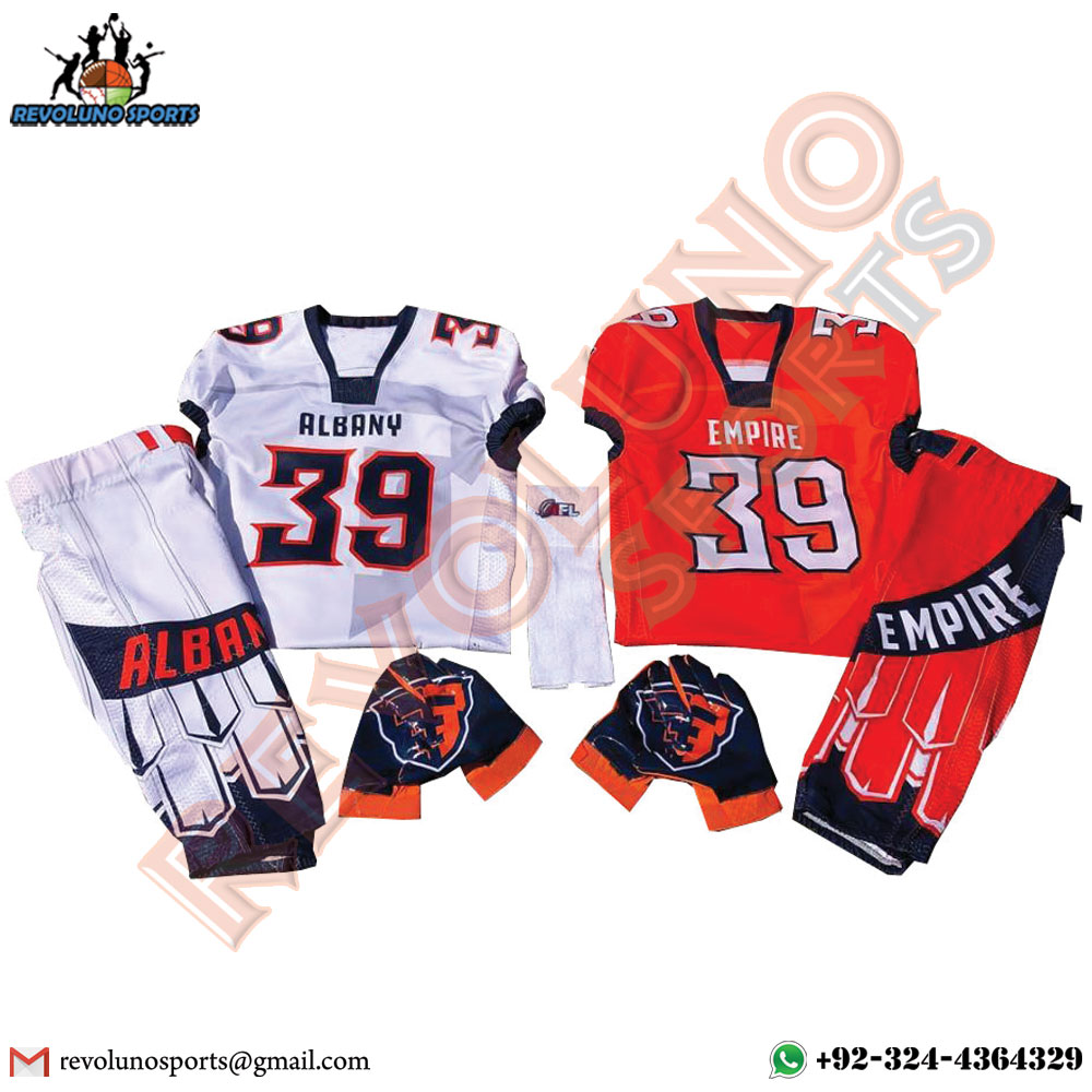 Sublimated American Football Uniforms & Gloves For Teams