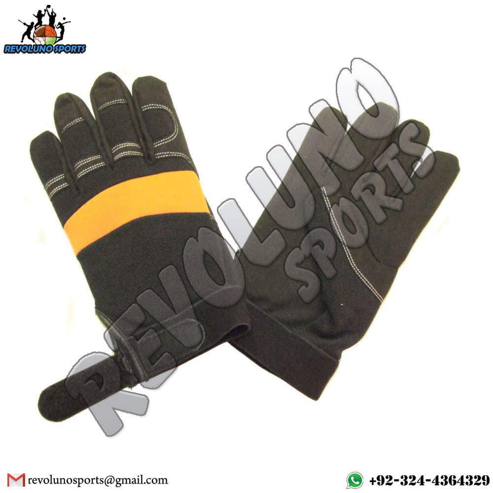 Black & Yellow Antivibration Gloves 