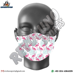 Flamingos Design Sublimated Party Face Mask