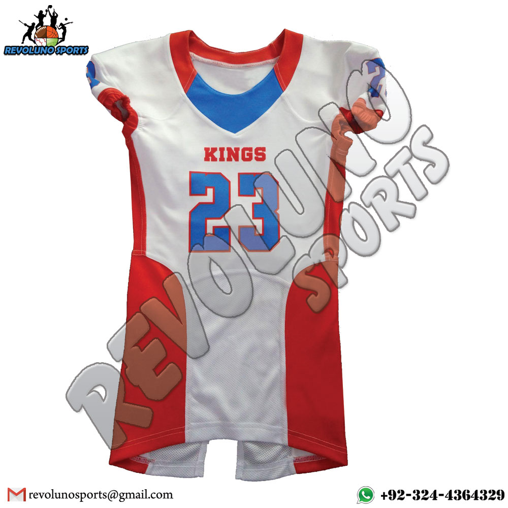 White & Red American Football Jersey