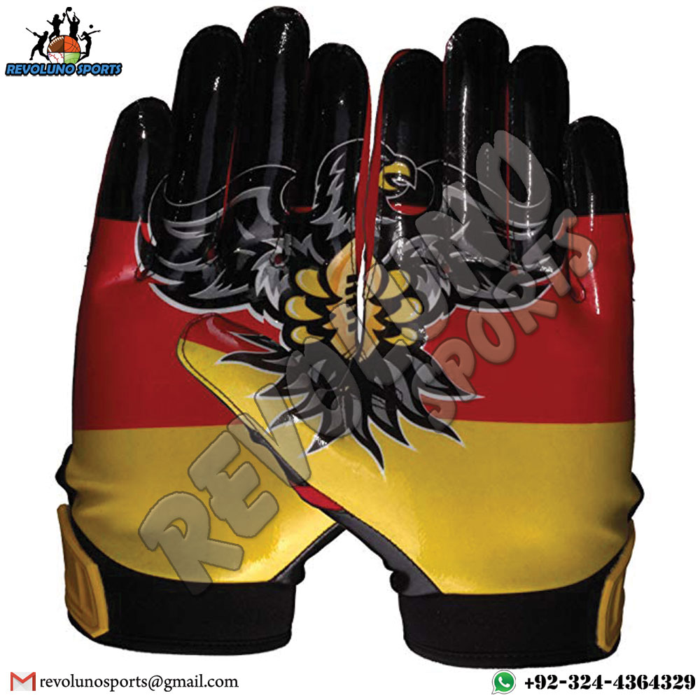 Multi Colors Palm Printing American Football Receiver Gloves