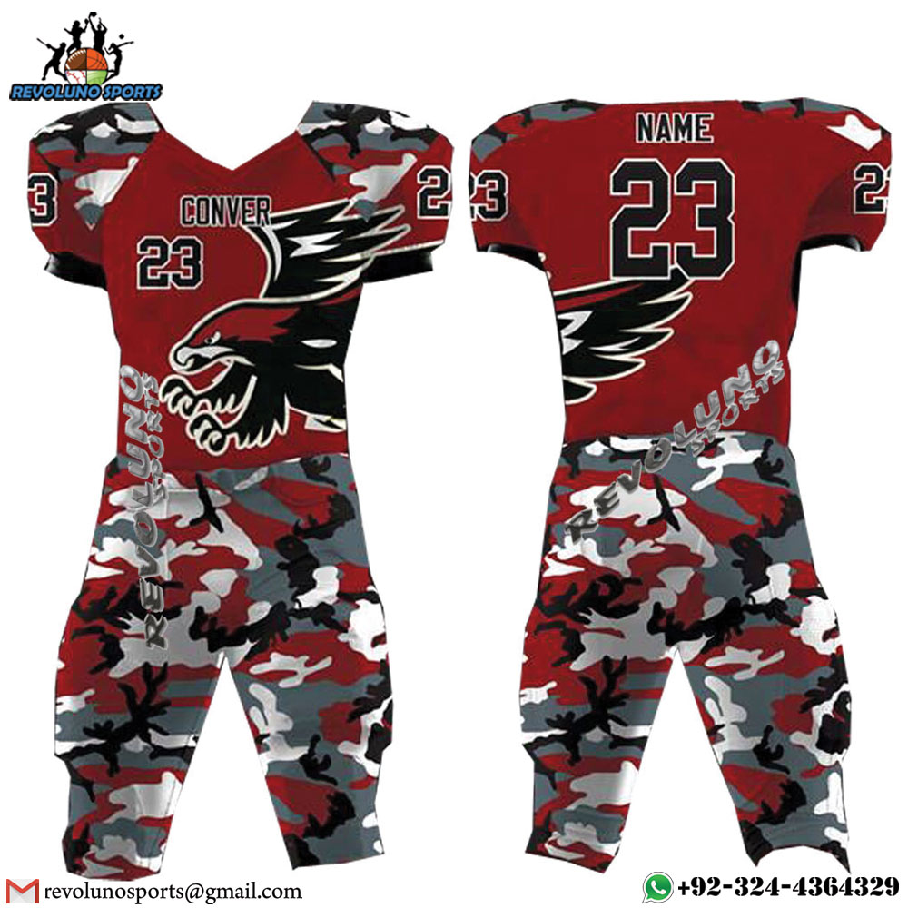 Custom Camo Eagle Design American Football Uniforms