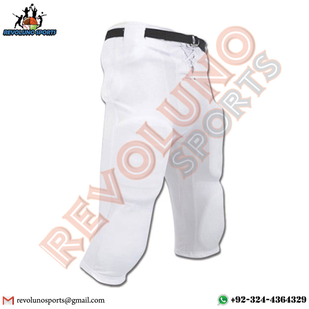 White Padded & Belt American Football Pants