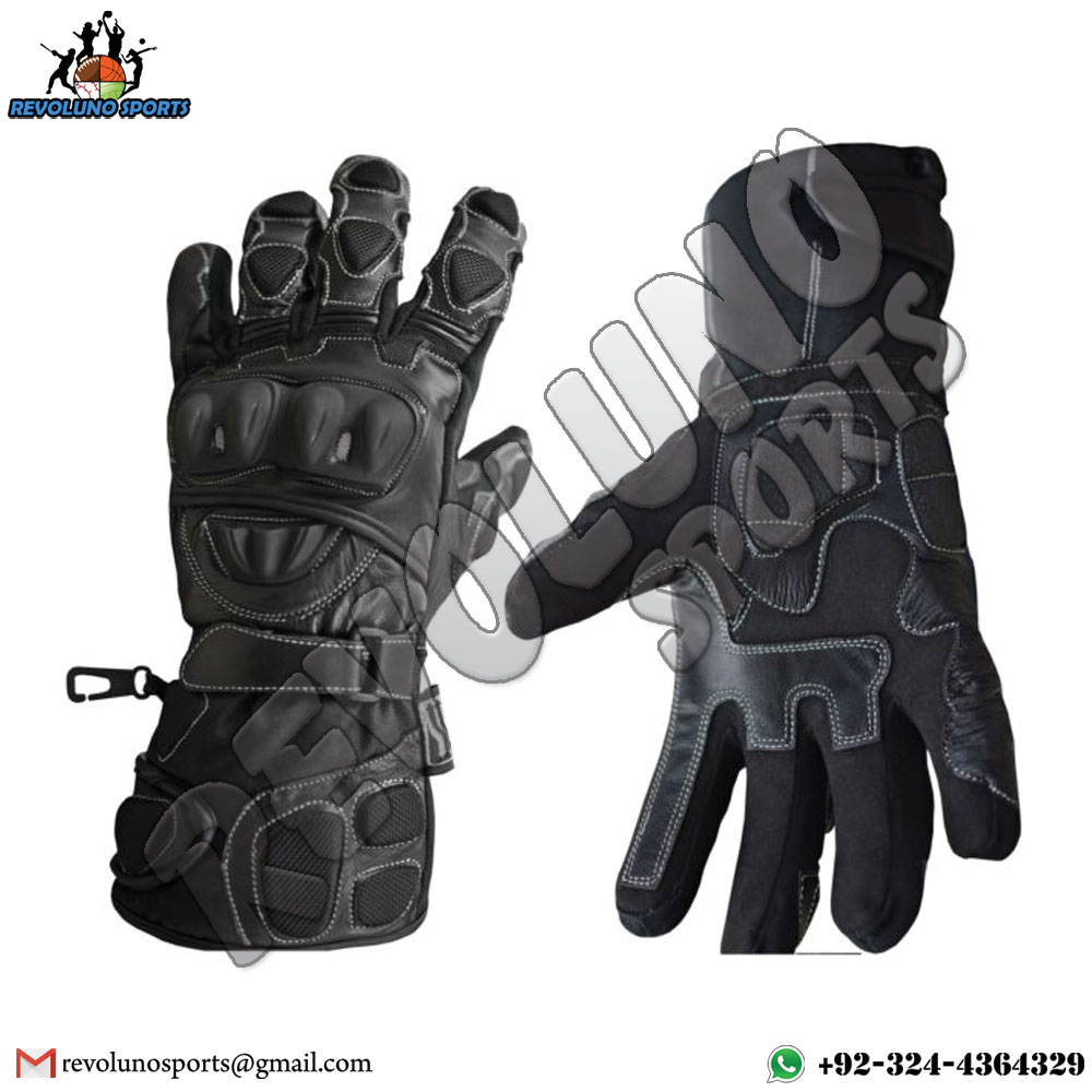 Black Carbon Motorbike Gloves