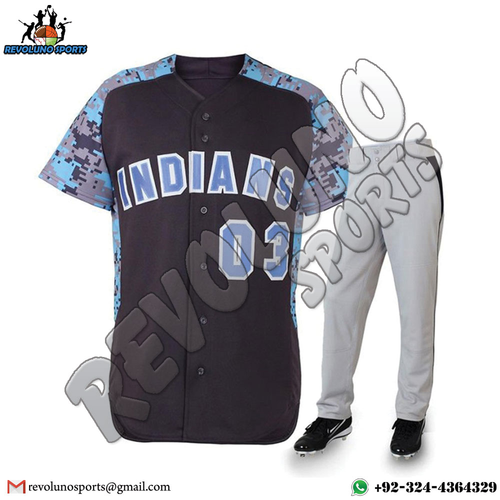 Sublimated Camo Embroidered Name Number Baseball Uniforms