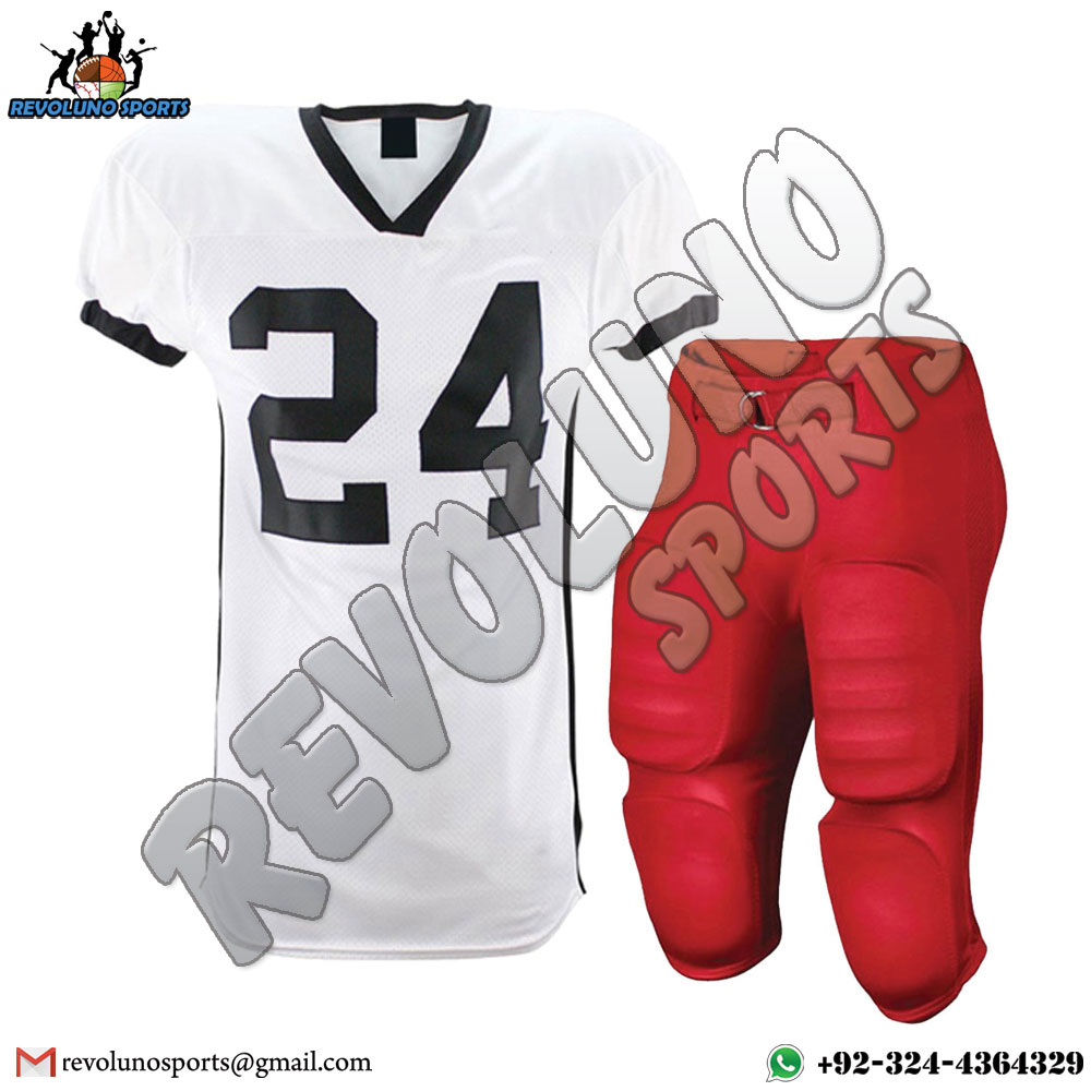 White Football Jersey & Red Pant American Football Uniform