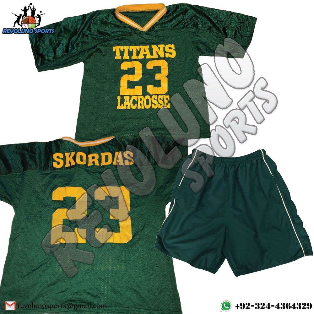 Green Color Men's Boys Lacrosse Uniform